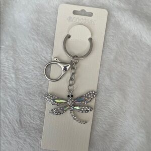 Cute Sparkling Rhinestone Dragonfly Keychain & Bag Charm